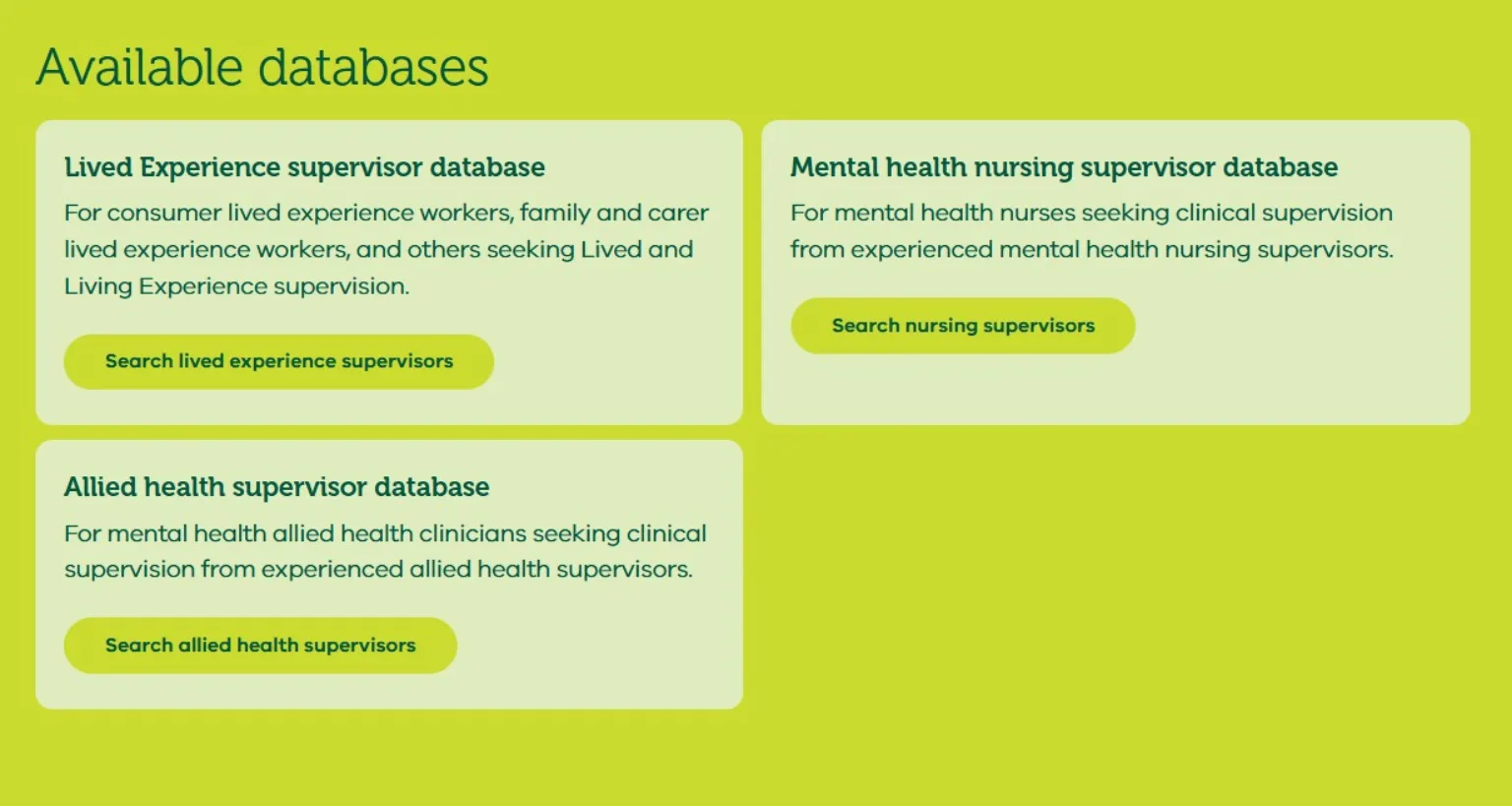 Supervision databases